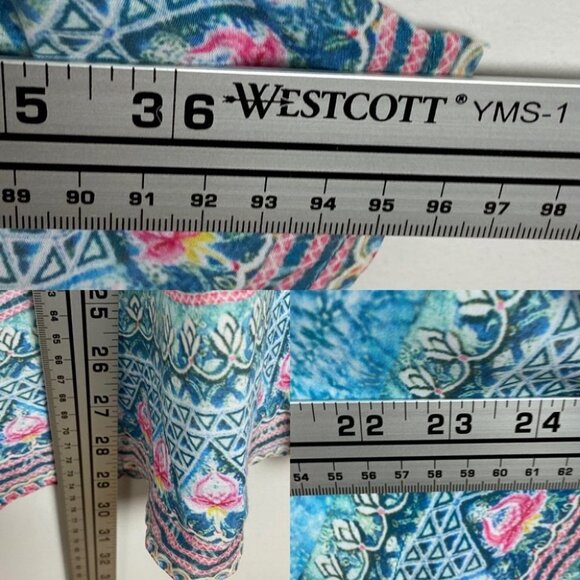 Anthropologie Tolani Bohemian Print Kimono Top Blue Hippie Festival Print XS P - Picture 9 of 9